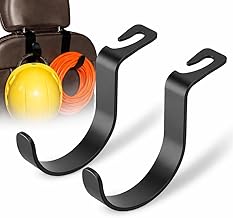 XL Hard Hat Holder for Truck, Heavy-Duty Headrest Hooks, Seat Back Organizer for Hard Hats, Bags & Gear, Universal Truck & Car Headrest Organizer, 2-Pack