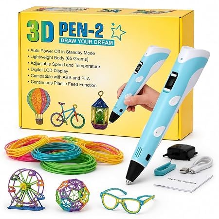 OLIFIN 3D Printing Pen for Kids & Adults | 3D Drawing Pen with LCD Display | Adjustable Temperature & Speed | Supports PLA & ABS Filament | Creative Art Craft Tool-picture-48