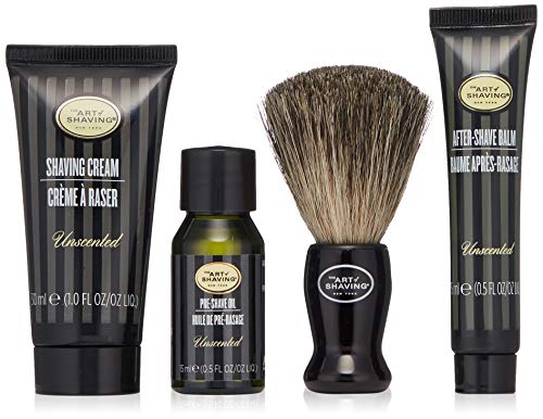 The Art of Shaving Shaving Kit for Men - 4 Elements of the Perfect Shave with Shaving Cream, Shaving Brush, After Shave Balm, & Pre Shave Oil, Unscented