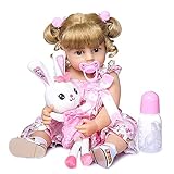 TERABITHIA 22 Inch Lifelike Full Body Silicone Vinyl Flexible Anatomically Correct Reborn Baby Doll Newborn Princess Toddler Girl Dolls Kids Birthday Gift Set