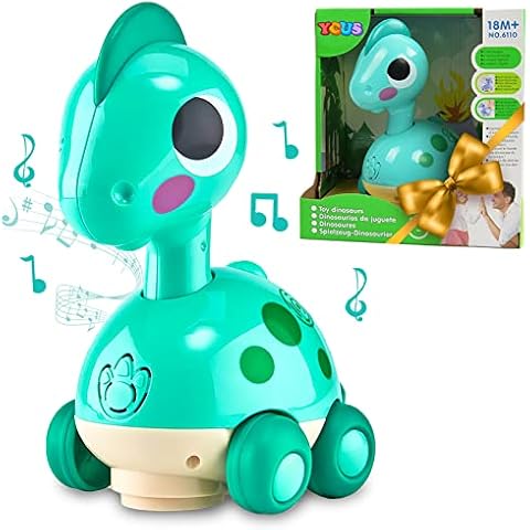 YCUS Toys for 1 2 Year Old Boys Girls Musical Dinosaur Baby Toys for 12 18 Months Touch & Go Crawling Toys 1st Birthday Gifts for Toddler Age 1 2 3 Cover