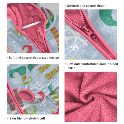 OTVEE Christmas Elf Socks and Shoes Kids Hoodie Jacket Fall Spring Full Zip Warm Outwear Coat3