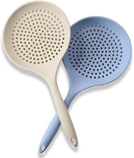 Cuchara de silicona de agarre cómodo perfectamente diseñada para cocinar eficiente y fácil limpieza después de su uso (2 piezas)