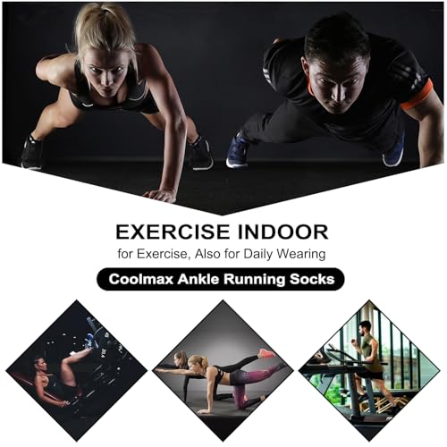 Image of Busy Socks Men's Athletic Ankle Coolmax Running Socks Women's Cushioned Anti Blister Moisture Wicking Low Cut Socks 3 Pack