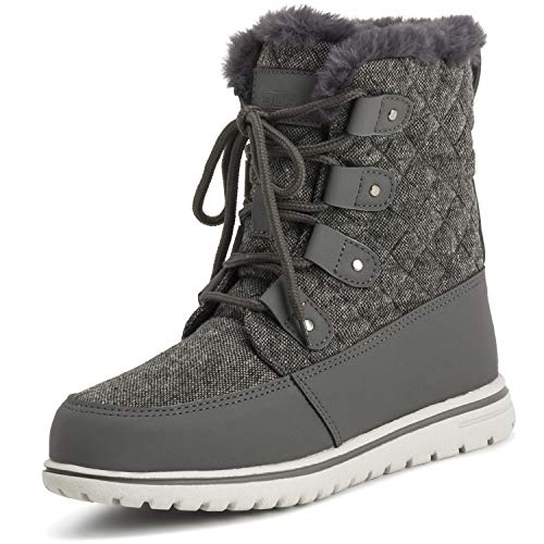 Mujer Acolchado Corto Nieve Invierno Piel Sintética Calentar Durable Impermeable Botas - 5 - GRE38 AYC0524