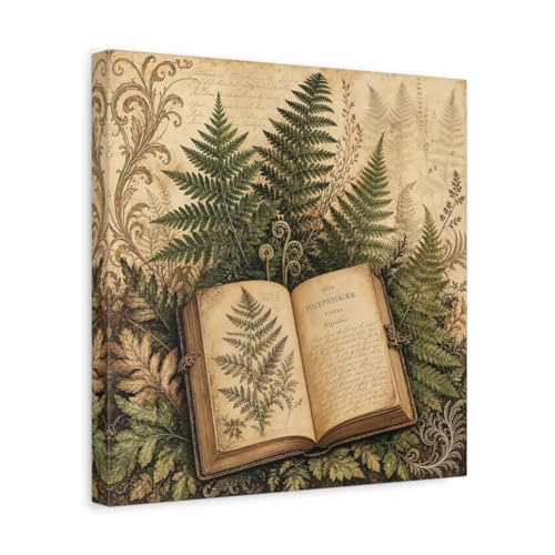 Toile vintage de botanique pour décorer le dessus de canapé de salon avec une ambiance nature