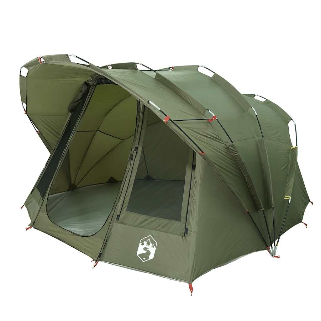 vidaXL Tienda de Pesca 5 Personas Impermeable Verde Oliva, Tienda de campaña, Refugio de Pesca, Refugio de Camping, Tienda de Camping