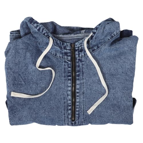 Veste jean à capuche manches longues isolation optimale pour l'hiver