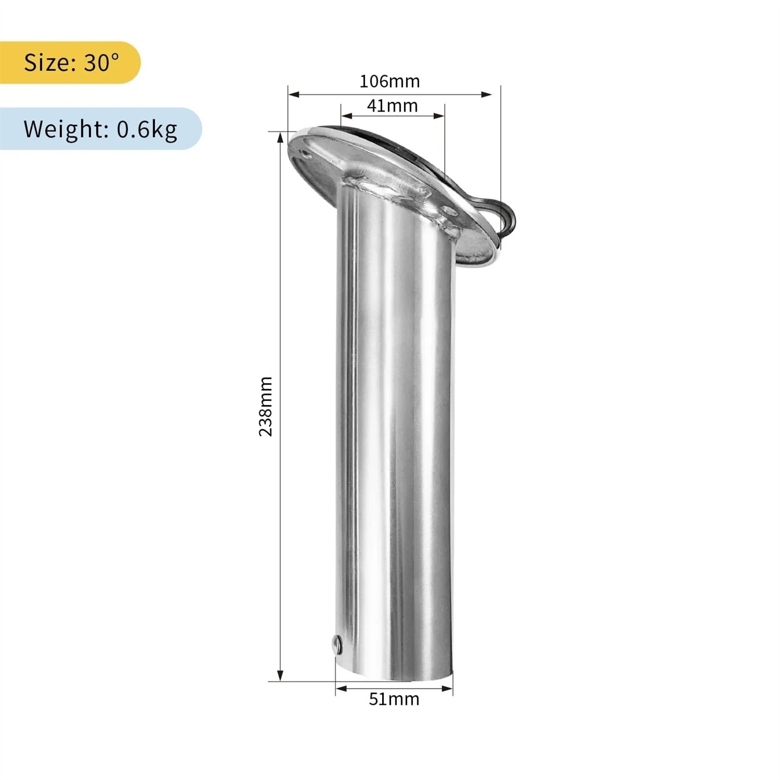 Soporte para caña de pescar de acero inoxidable para barco de 15/30/90 grados, soporte de poste de montaje empotrado para accesorios de yates marinos