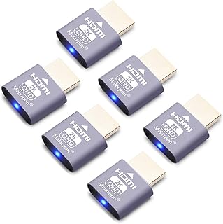 HDMI Dummy Plug fit-Headless Display Emulator DDC EDID Headless Ghos with Windows Mac OSX Linux Great for Graphics Acceleration Support 1920x1080@60Hz 6P