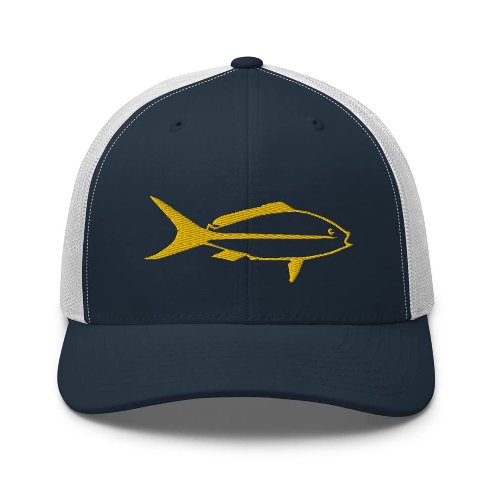 Yellowtail Snapper Salt Water Fish Atlantic Ocean Reef Bottom Fishing Haftowana czapka typu trucker czapka snapback