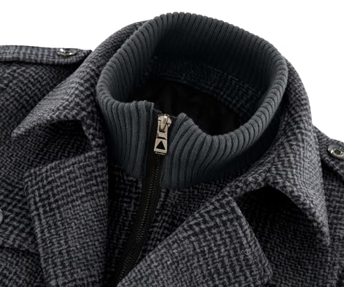 Image of APTRO Men's Pea Coat Wool Jacket Windbreaker Single Breasted Winter Coat