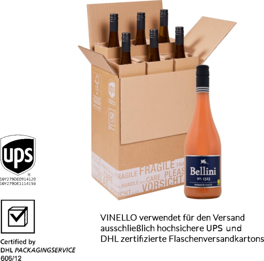 Bellini No. 1323 Pfirsich - P&P Weine - 6 x 0,75l VINELLO - 6er - Weinpaket inkl. kostenlosem VINELLO.weinausgießer