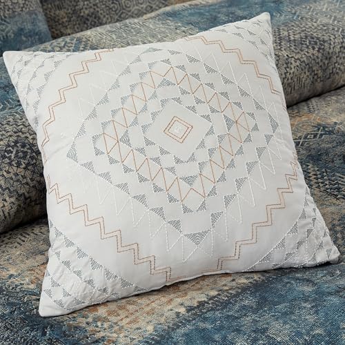 Image of Modern Threads 5-Piece Printed Comforter Set, Bainbridge King in Copper Teal - Soft Comforter, 2 Pillow Shams, and 2 Decorative Pillows