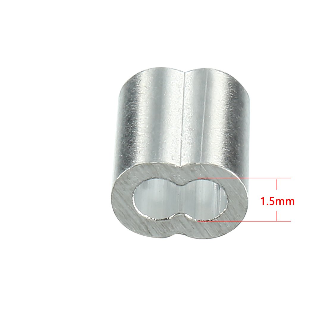 Produktbild von 50x Aluminium-Kabelhülsen Für 1 Mm Drahtseil – Crimphülsen Zum Schlaufenbilden, 0,039 Zoll, Für Seile & Drähte