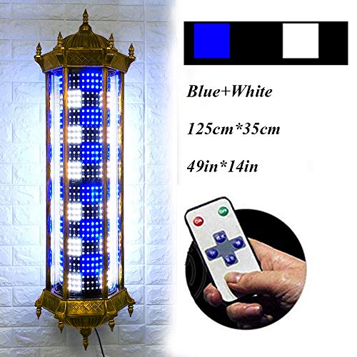 Shufeng Barber Pole extérieur, Rotation et Illumination de Salon de Coiffure rétro-éclairage de la Couleur de la lumière LED Rayures avec Multi-Fonction télécommande Intelligente 125 * 35cm,D