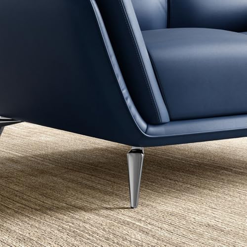 Image of LEGACY OF COMFORT Marcello Faux Leather 2-Seater Sofa - Elegant Seating Solution for Living Rooms, Hotels, and Offices (Blue)