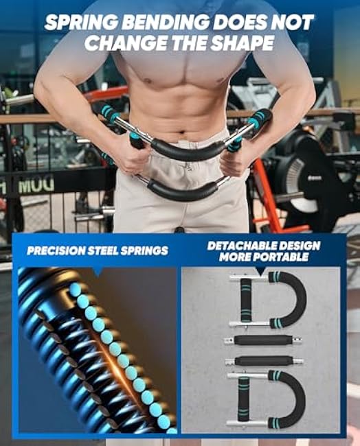 Saker Twister Arm Trainer, PowerTwist Arm Trainer, Adjustable Forearm Strengthener, Arm Exercise Equipment, Chest Workout Equipment, Portable Spring Resistance for Home Gym Equipment