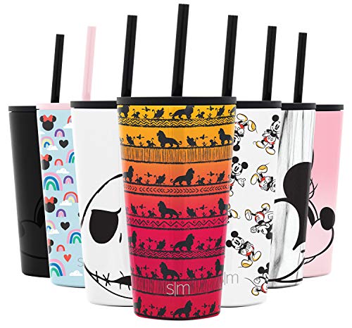 Simple Modern Disney Character Insulated Tumbler Cup with Flip Lid and Straw Lid | Reusable Stainless Steel Water Bottle Iced Coffee Travel Mug | Classic Collection | 16oz Lion King