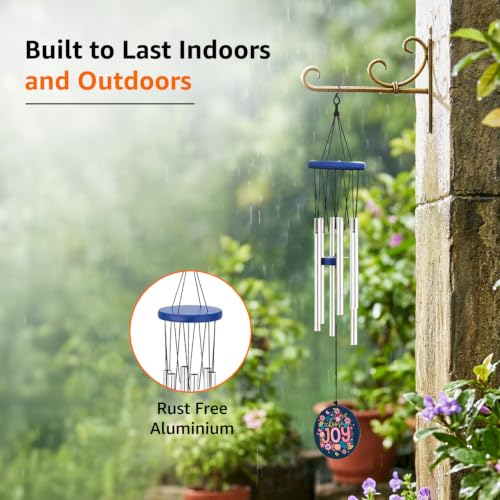 Image of Amazon Basics Handcrafted Designer Wind Chimes for Balcony & Home Decor | Soothing Sound | Metal Hanging Showpiece | Color: Silver | Material: Aluminum | Size: 65L x 9W x 9H cms