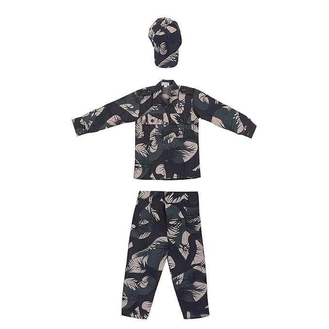 Image of Army Costume for Kids | Military Soldier Fancy Dress Outfit | Army Uniform for Boys & Girls | School Annual Function, Fancy Dress Competition, Independence Day, Republic Day, Role Play & Theme Parties