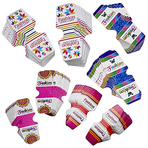 Image of DIY Crafts 200 Pcs Mix Combo, Mix 4 Design, Blank White /Multi - Color Kraft Paper Jewelry Necklace Bracelet Display Hanging Card(200 Pcs Mix Combo, Mix 4 Design)