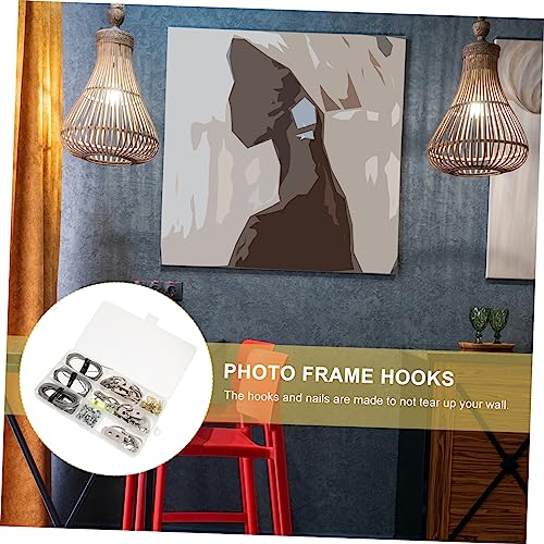 Image of 102pcs Picture Wire Hanger Kit Picture Hanging Hardware Screws Hooks and Wire for Easy Decoration