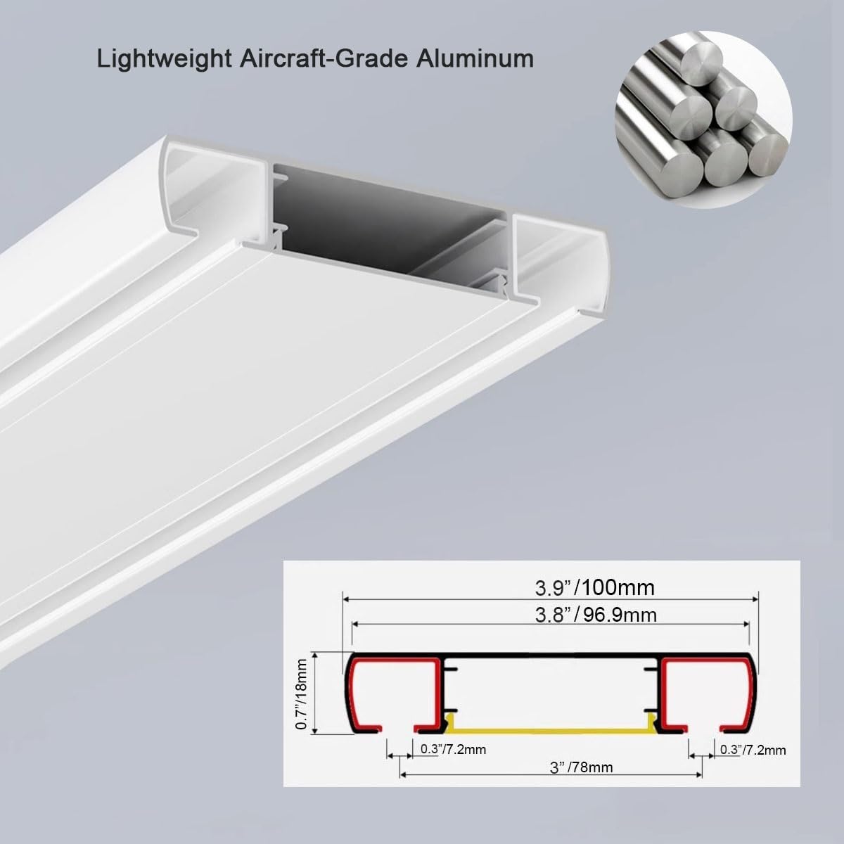 Adjuble Double ain Track System - 2-warstwowy aluminiowy pręt montowany na suficie, 60-680 cm, ciche ślizganie do przesuwnych otworów i przegród pomieszczeń, biały (430 cm)
