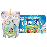 Capri Sun Strawberry Kiwi Flavored with other natural flavor Juice Drink Blend, 10 ct Box, 6 fl oz Pouches