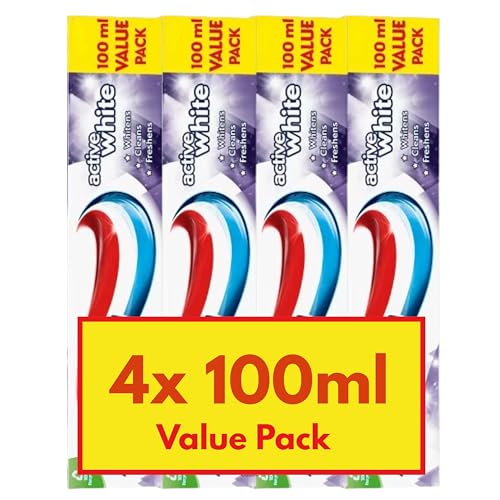 4 Pack Bundle - Aquafresh Active White Toothpaste (4X 100ml). Value Pack