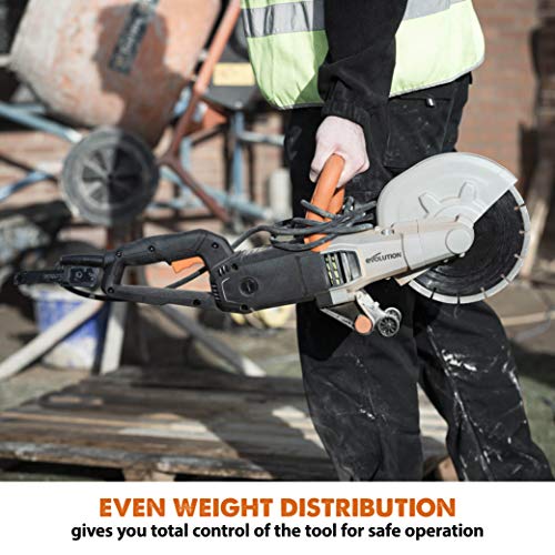Evolution R230DCT | 9 in. Electric Concrete Saw | Diamond Masonry Blade Included | 15A Motor | 3-1/2" Cut Depth | No Gas, No Fumes | Circular Saw / Disc Cutter / Cut-Off Saw | Brick & Concrete by EVOLUTION - Image 5