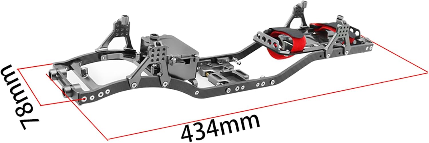 1/10 RC Crawler Carbon Fiber Girder 4MM CNC Metal Car Chassis Frame Body Kit Parts for Axial SCX10 II Rock Off Road Truck (Golden)