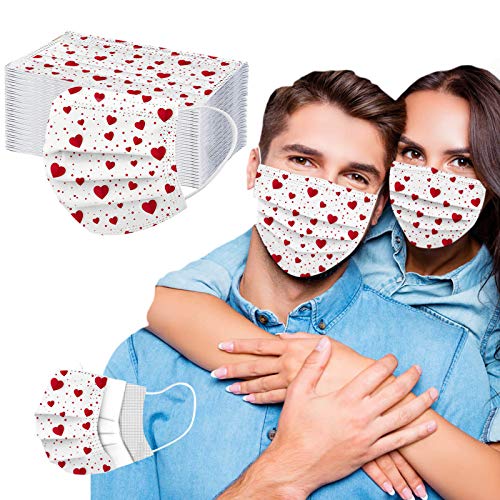mzDkc0d 10-100PC Erwachsene Mundschutz Multifunktionstuch, Liebhabermuster Einweg 3-lagig Karikatur Einwegmaske mit… – Bild 4