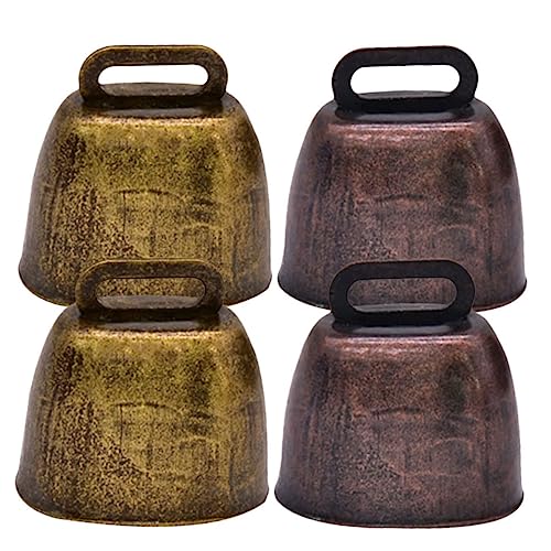 BCOATH 4Pcs Sheep Bells Loud Metal Cowbells for Cattle Horses Pets Durable Craft Hanging Decorations Antique for Preventing Loss DIY