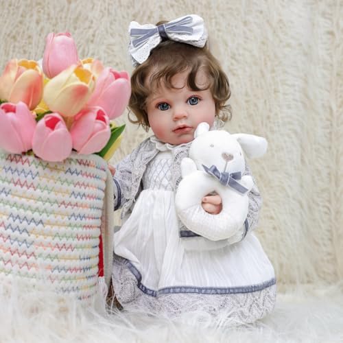 Muñeca Reborn Lifelike de 24 pulgadas con vestido miniatura 3