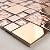 Hominter Sample Tile 3x12 InchesGlass Metal Mosaic Rose Gold Shiny Backsplash Tile Mirrored Stainless Steel Kitchen and Bathroom Wall Tiles HD-280