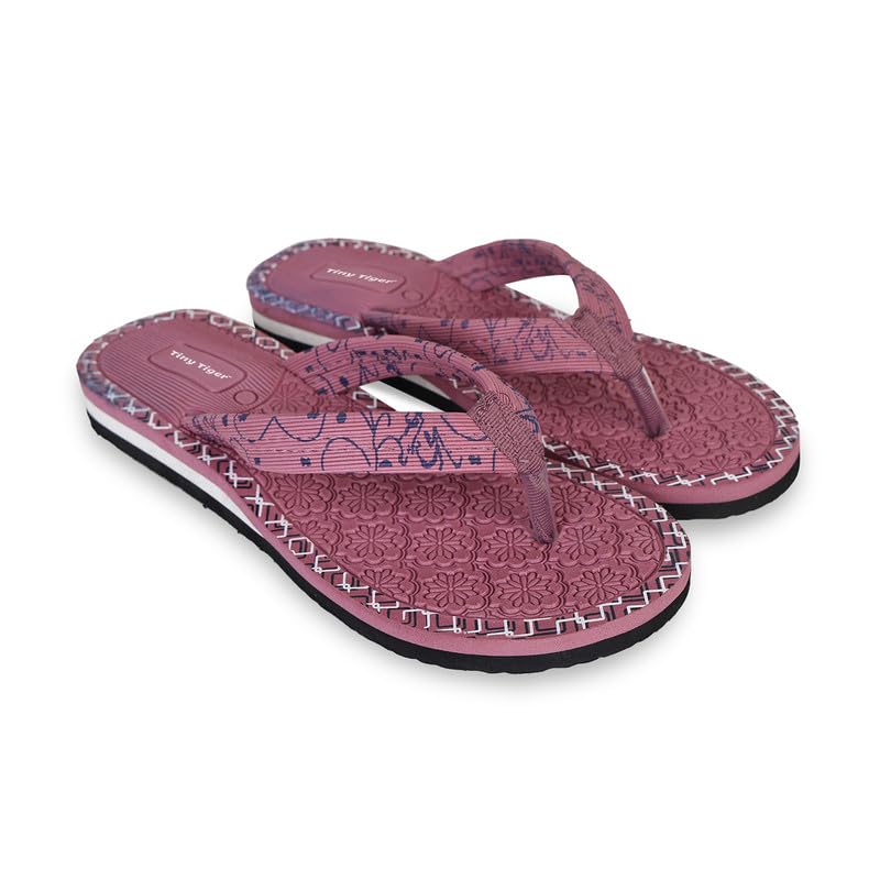 Women Pink Flip Flops Casual Flat Slippers with Cushioned Sole Comfortable Wear & Outdoor Footwear Size 8-image-43