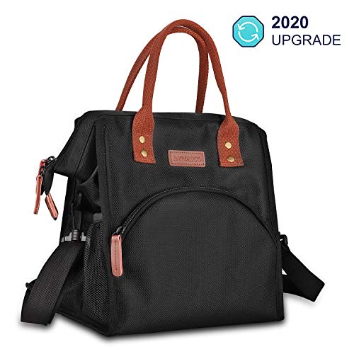 Dynasco Insulated Lunch Box with Shoulder Strap, 【2020 Upgraded】Large Capacity Drinks Holder Waterproof