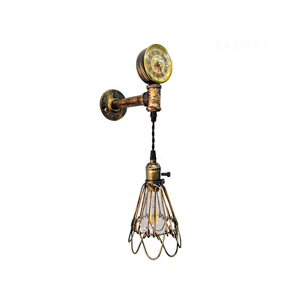 Jaula iluminación de pared estilo tubería de agua retro E27 para escaleras