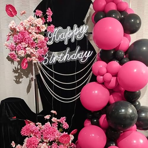 Image of Hot Pink Balloons 100 pcs 12 inch Thicken Latex Hot Pink Balloon Pink Round Helium Ballons for Birthday Wedding Valentines Anniversary Baby Shower Kids Party Decoration Supplies