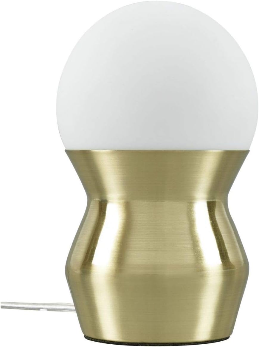 Modern Design Brass Metal Base White Frosted Glass Shade Table Lamp LED Bedside Lamp for Bedroom Desk Lamp with Warm White 3W LED Bulb