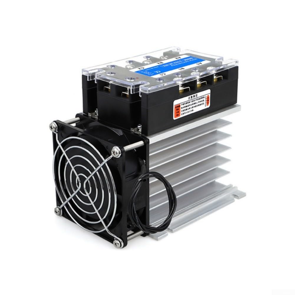 Relé de estado sólido trifásico Industrial Control CC Módulo AC con disipador de calor para entrada de 3-32 V y salida de 24-480 V hasta 100 A (80 A)