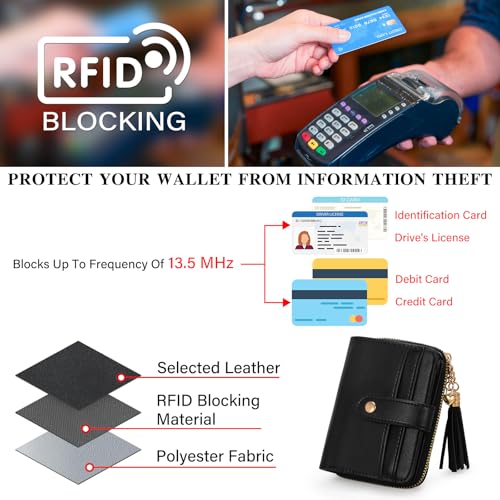 Stylish RFID Blocking Bifold Wallet for Women with ID Window and Coin Pocket - Compact and Chic Design - Image 4