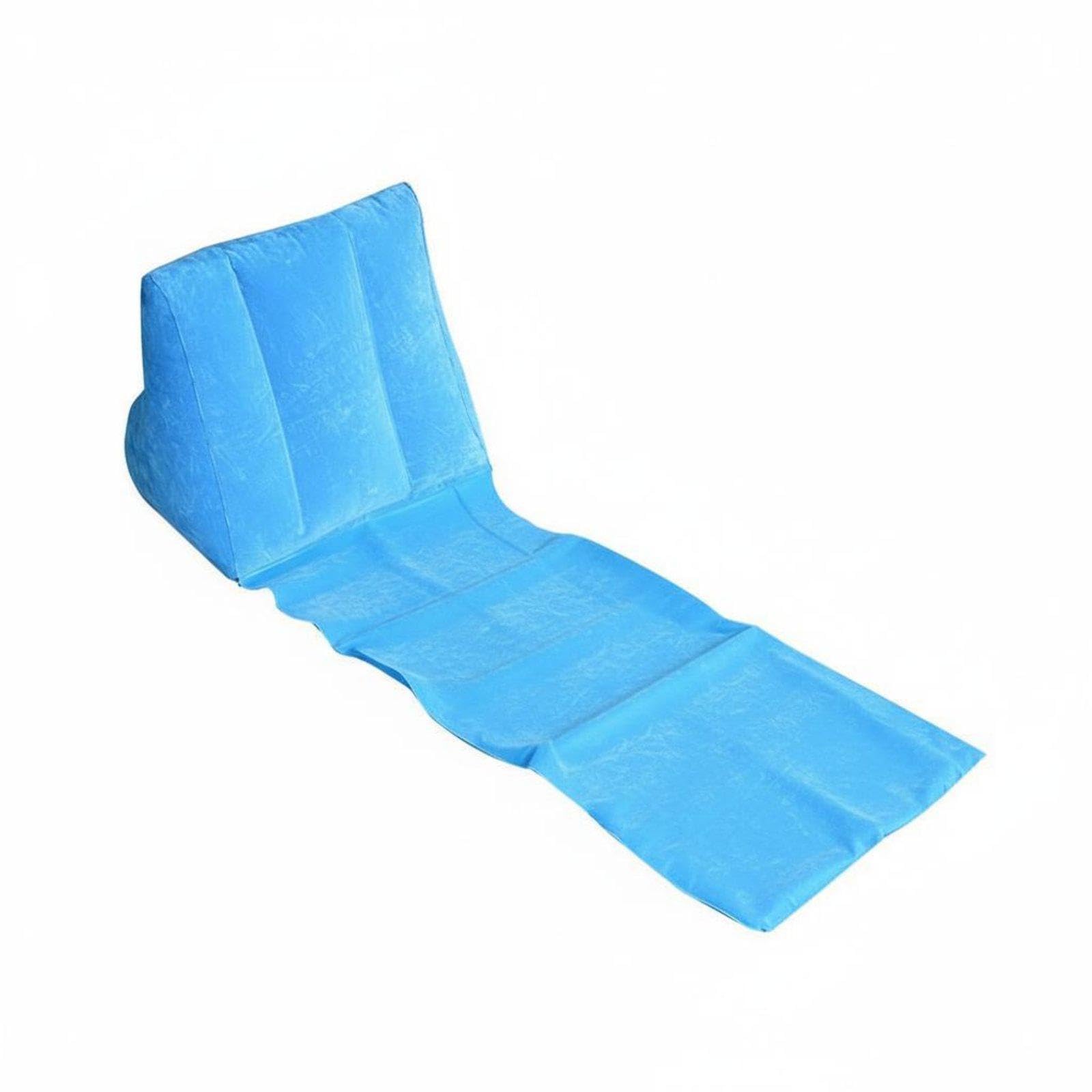 Inflatable Flocked Triangle Cushion Soft and Comfortable Inflatable Beach Backrest Back Support Flocked Air Mat for Campers, Poolside, Travel, Camping-image-26