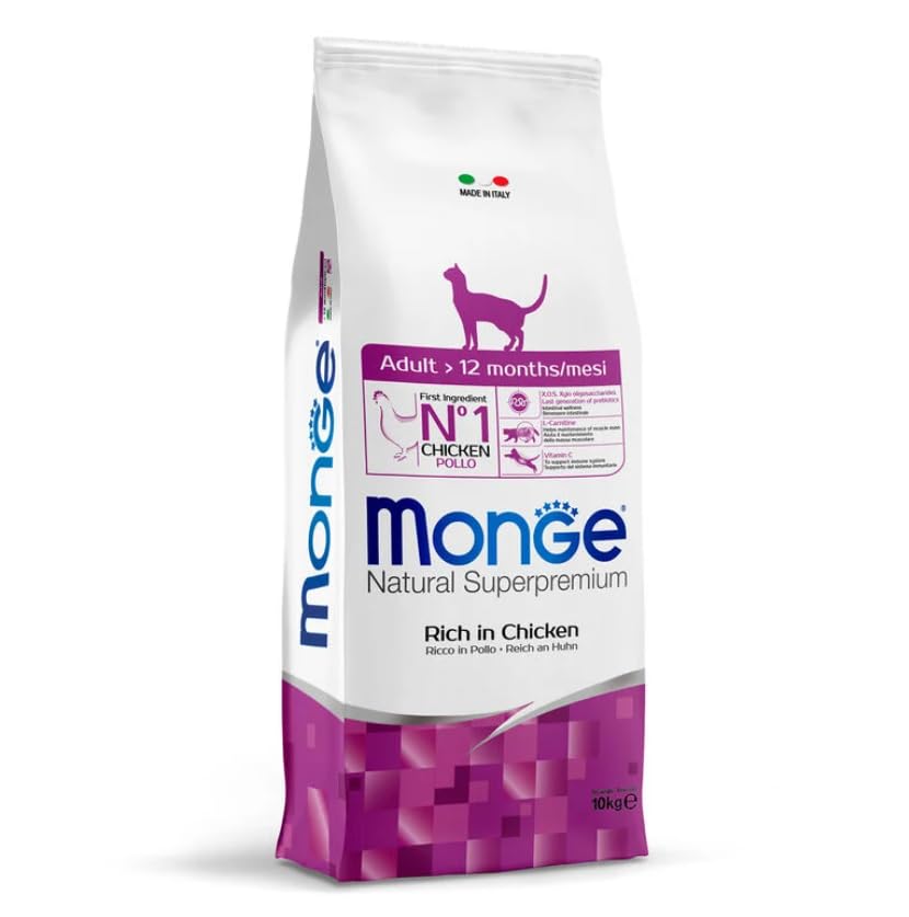 2 Confezioni MONGE Natural Superpremium Adult Cat POLLO - 10 Kg - 2x10Kg