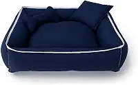 Cama Pet Média para Cachorro, Lavável, 60x60 cm, para Animais até 15kg, Muito Confortavel (Azul)