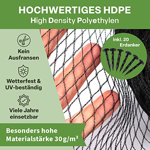 TTL Garden 15 x 15m Teichnetz 30g/m² schwarz engmaschig 12x12mm Masche - – Ansicht 3