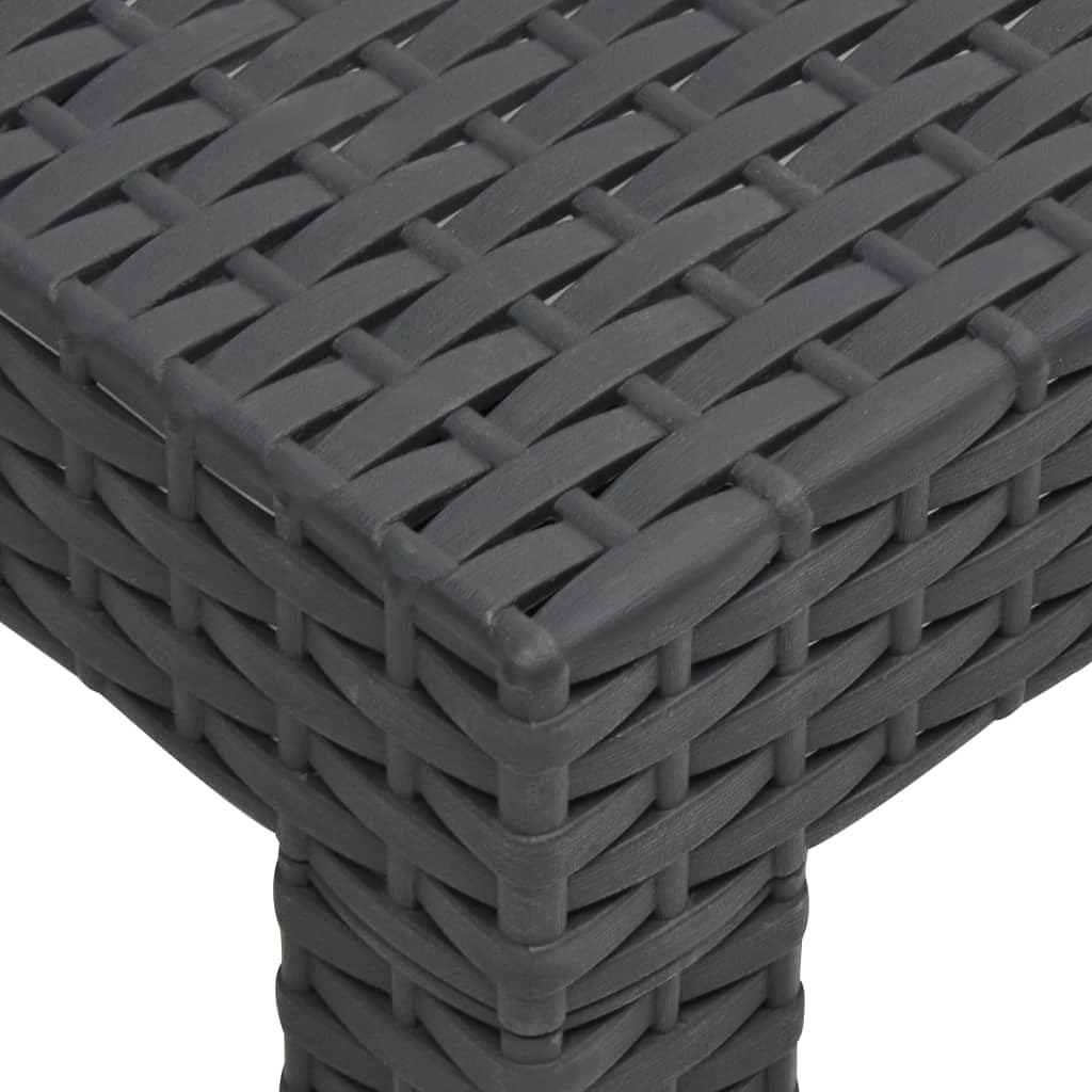 vidaXL Table de Jardin Meuble de Patio Table de Terrasse Table d'Extérieur Meuble de Jardin Arrière-Cour Balcon Anthracite 58x58x41 cm PP Rotin