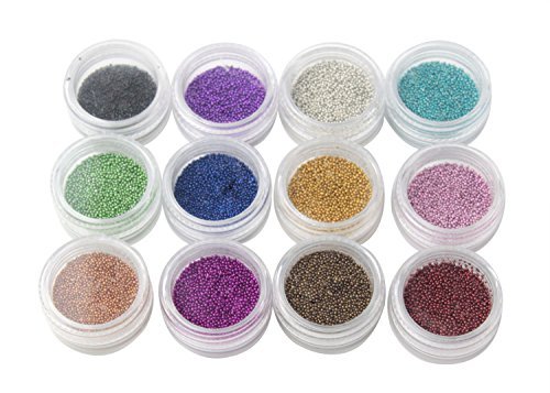 FOONEE Fashion Caviar Nails Art New 12 Colors Plastic Beads Manicures or Pedicures Nail Art
