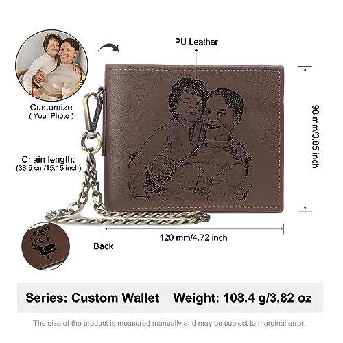 Father's Day Gifts Wallet for Men Chain Wallet Retirement Gifts for Men Custom Wallets for Men with Name Personalized Photo Wallet Gifts for Grandfather Dad Father3